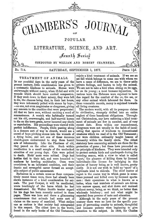 Chambers's Journal of Popular Literature, Science, and Art, No. 714 September 1, 1877