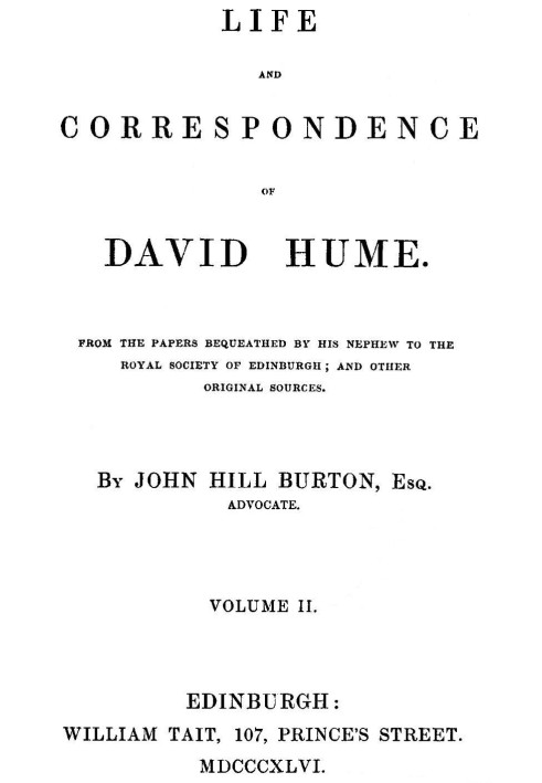 Life and Correspondence of David Hume, Volume 2