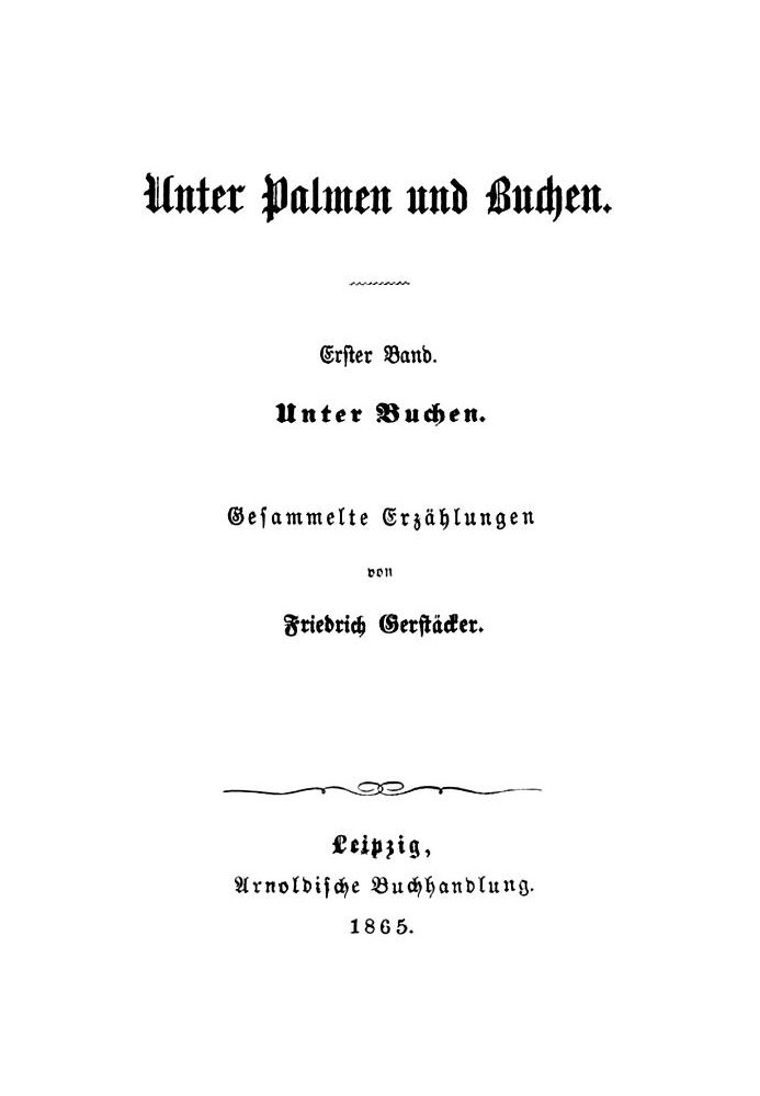 Під пальмами і буками. Перший том. Під буками. Зібрані оповідання.