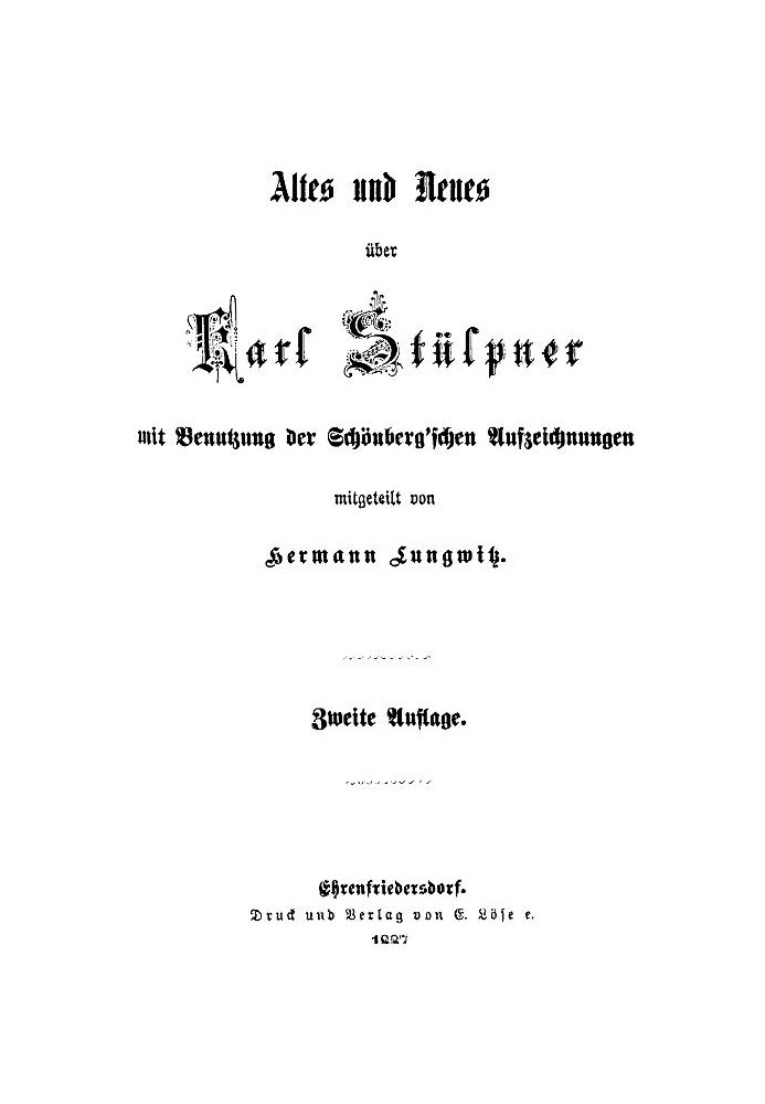 Old and new information about Karl Stülpner using Schönberg's notes