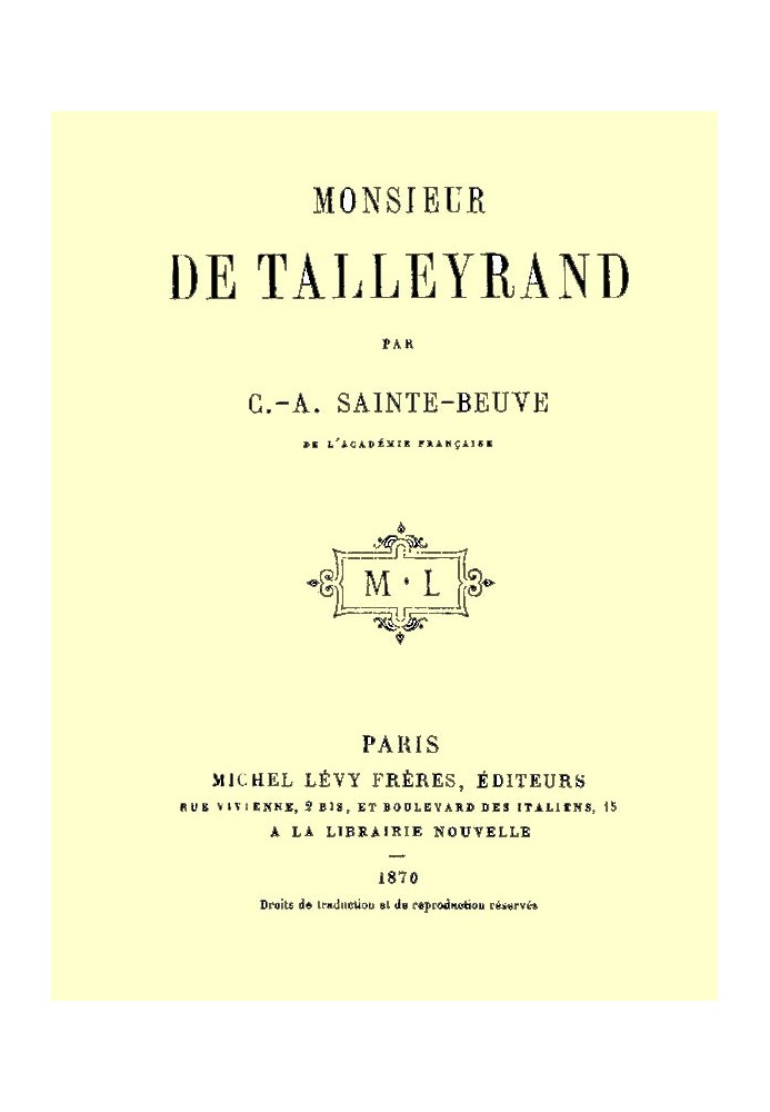 Monsieur de Talleyrand