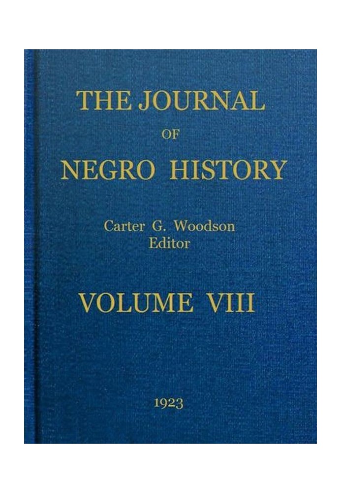 Журнал истории негров, том 8, 1923 г.