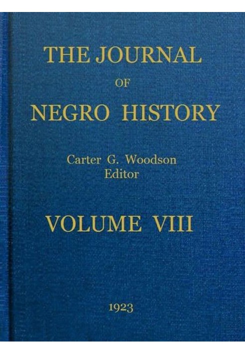 Журнал истории негров, том 8, 1923 г.