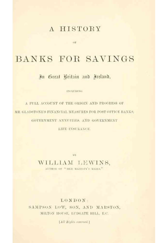 A History of Banks for Savings in Great Britain and Ireland