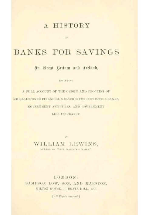 A History of Banks for Savings in Great Britain and Ireland