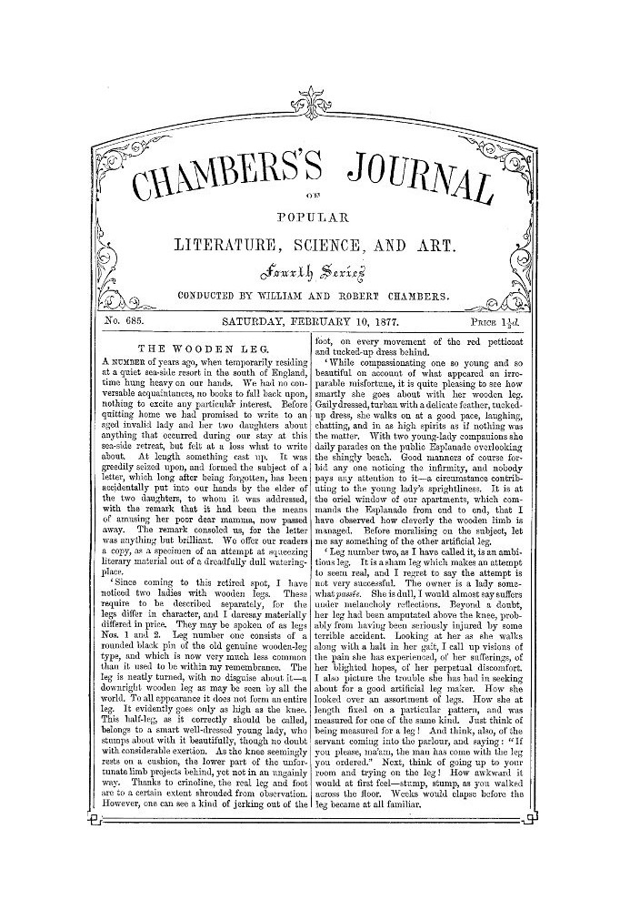 Chambers's Journal of Popular Literature, Science, and Art, No. 685 February 10, 1877