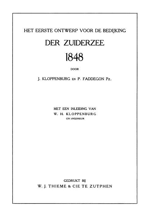 The first design for the dike of the Zuiderzee, 1848