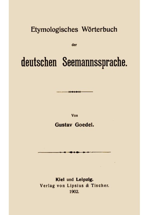 Etymological dictionary of the German sailor's language