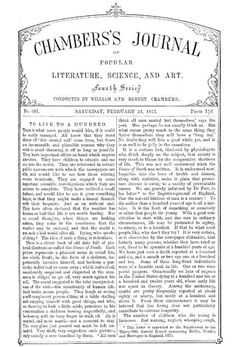 Журнал популярной литературы, науки и искусства Чемберса, № 687, 24 февраля 1877 г.