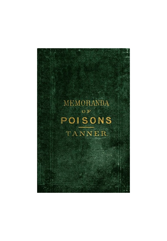 Memoranda on Poisons