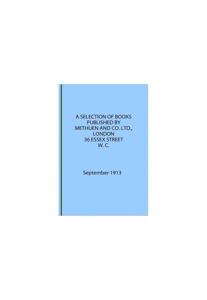 Вибір книг, опублікованих Methuen & Co., вересень 1913 р