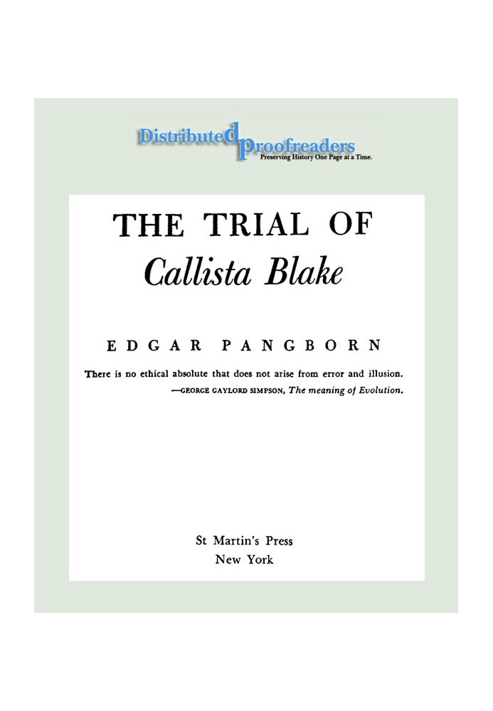 The Trial of Callista Blake