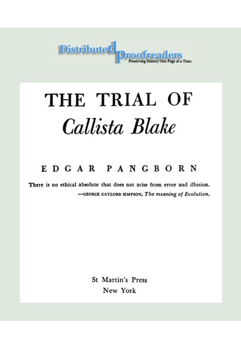 The Trial of Callista Blake