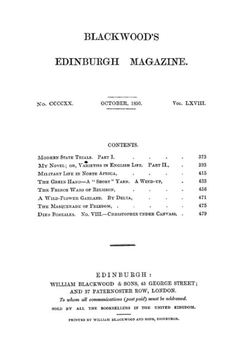 Blackwood's Edinburgh Magazine, Vol. 68, № 420, жовтень 1850