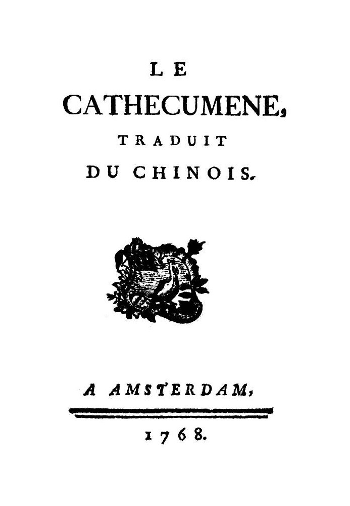 The Cathecumene, translated from Chinese