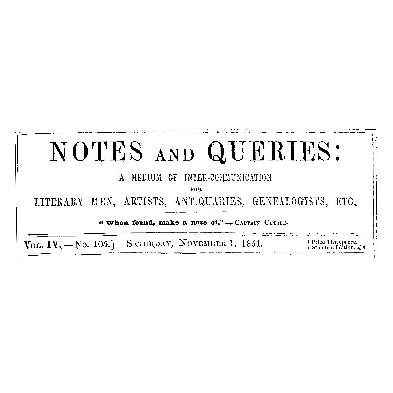 Notes and Queries, Vol. IV,...