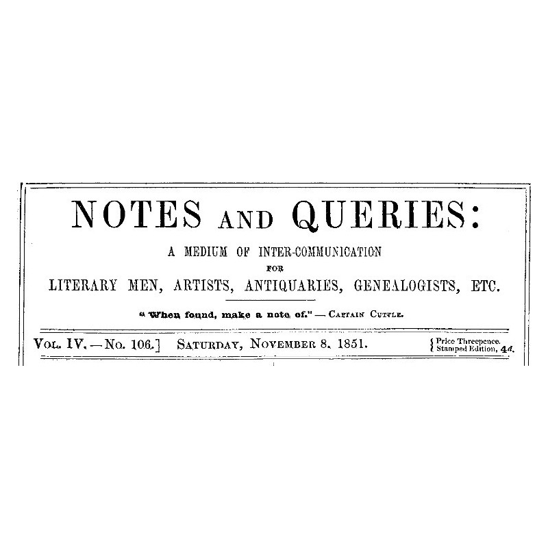 Notes and Queries, Vol. IV,...