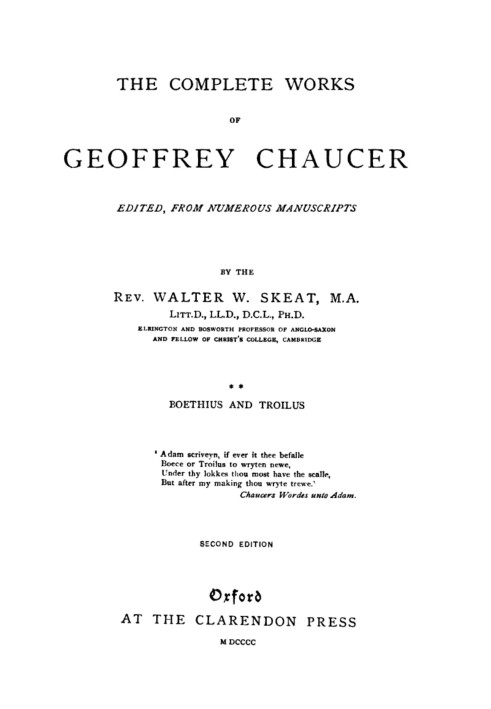 Chaucer's Works, Volume 2 — Boethius and Troilus