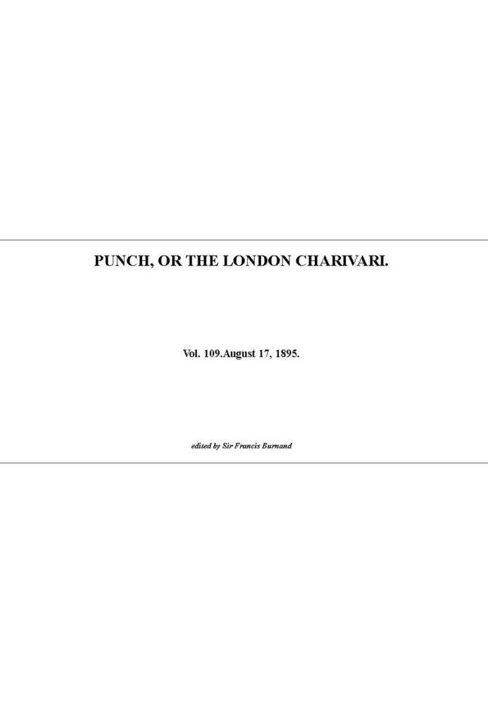 Punch or the London Charivari, Vol. 109, August 17, 1895