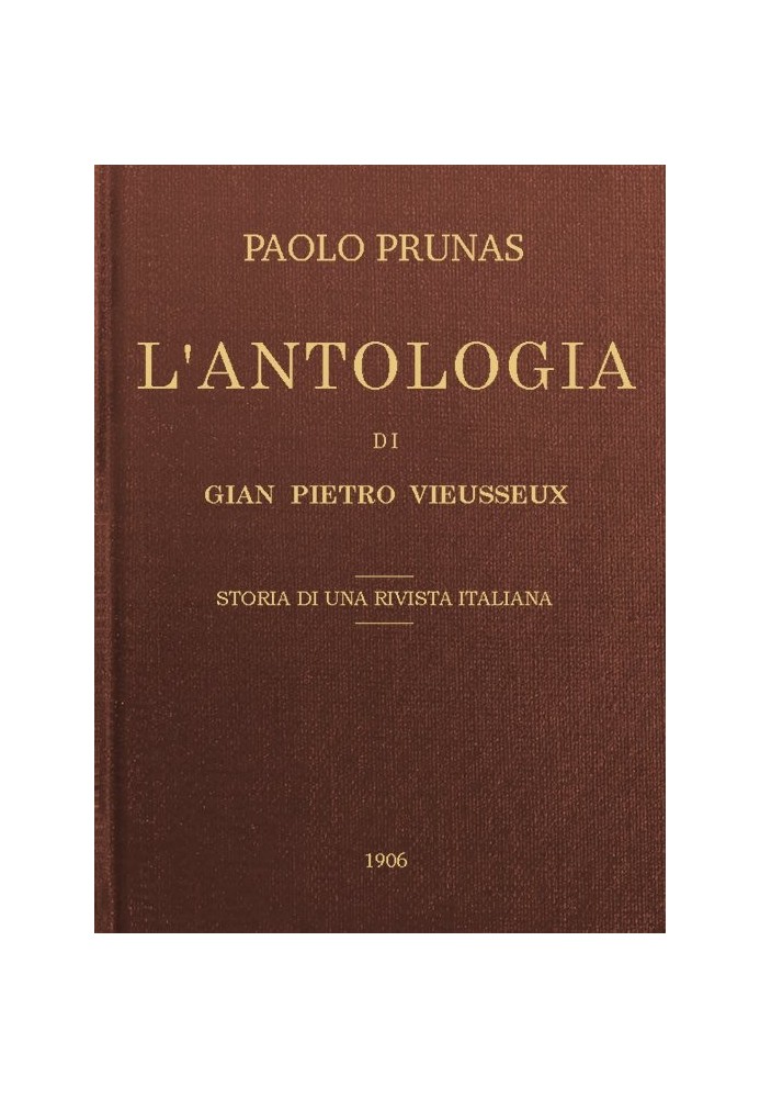 The Anthology of Gian Pietro Vieusseux