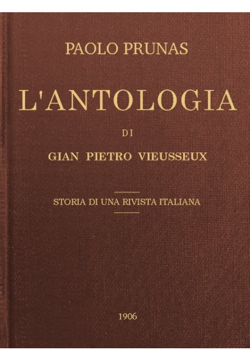 The Anthology of Gian Pietro Vieusseux