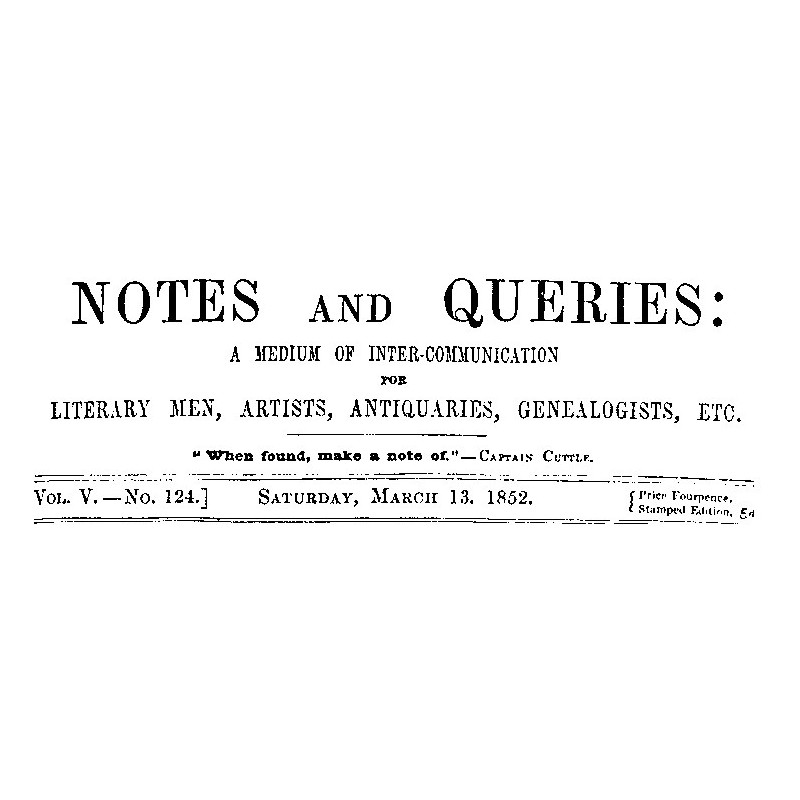Notes and Queries, Vol. V,...