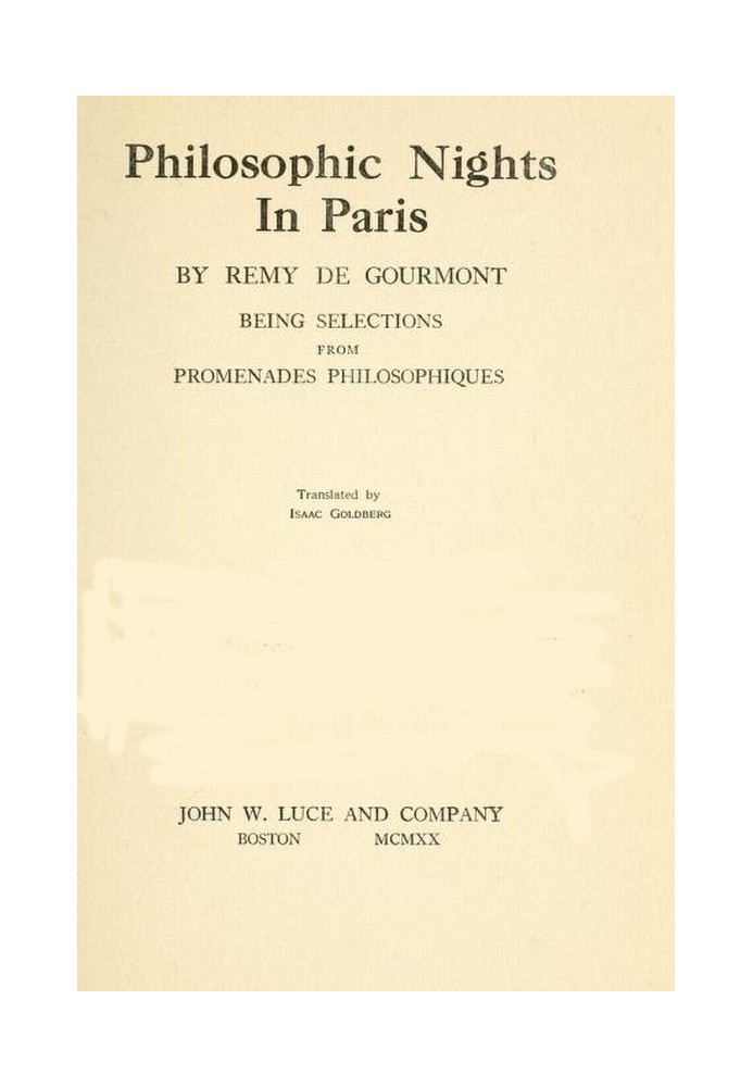 Філософські вечори в Парижі. Вибірки з Promenades Philosophiques