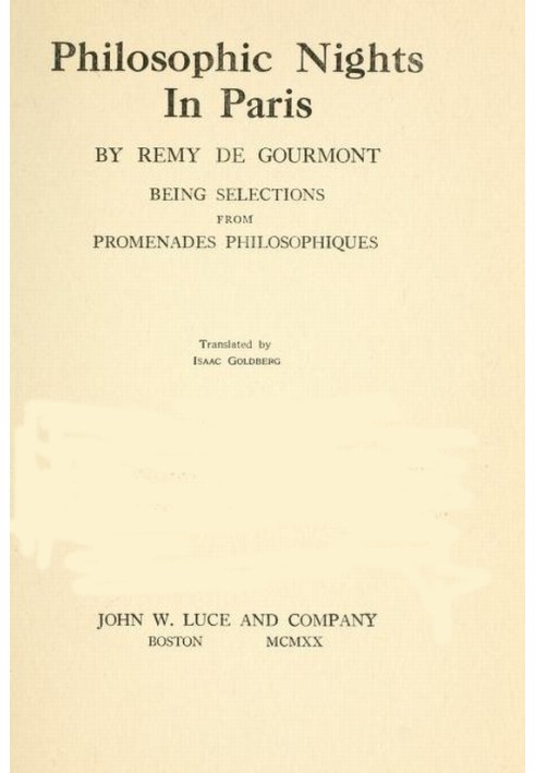Філософські вечори в Парижі. Вибірки з Promenades Philosophiques