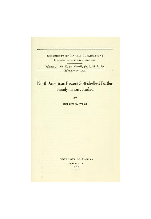 North American Recent Soft-Shelled Turtles (Family  Trionychidae)