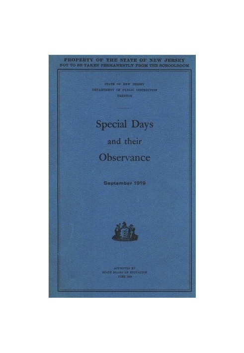 Special Days and Their Observance September 1919