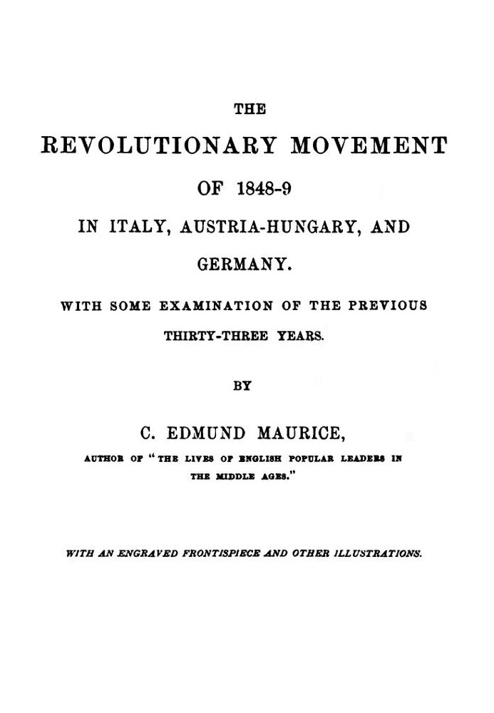 Революционное движение 1848-1849 годов в Италии, Австро-Венгрии и Германии с некоторым анализом последних тридцати трёх лет