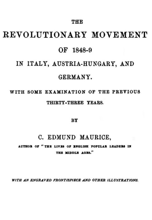 Революционное движение 1848-1849 годов в Италии, Австро-Венгрии и Германии с некоторым анализом последних тридцати трёх лет