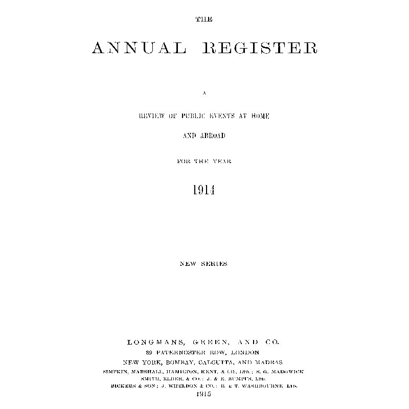 The Annual Register 1914 A...