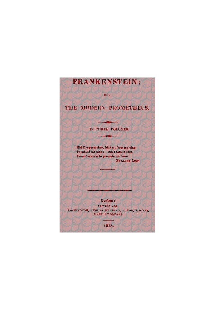 Frankenstein; Or, The Modern Prometheus