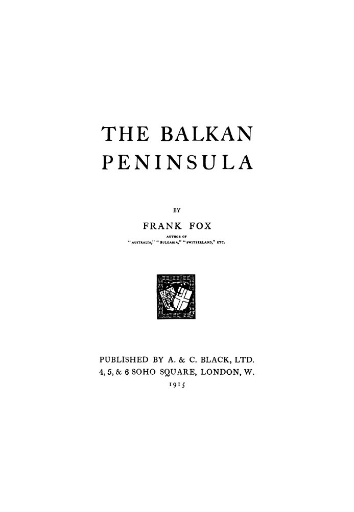 The Balkan Peninsula