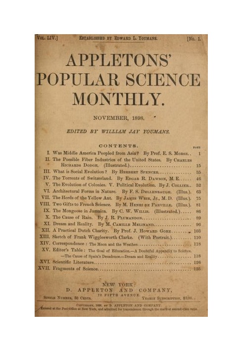 Ежемесячник популярной науки Эпплтона, ноябрь 1898 г., том 54, ноябрь 1898 г.