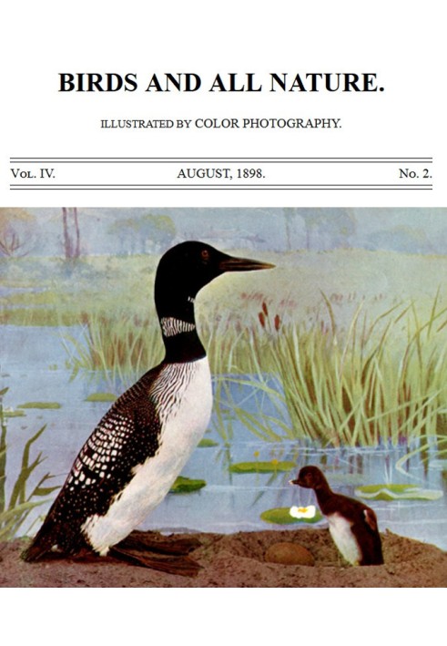 Birds and All Nature, Vol. 4, No. 2, August 1898 Illustrated by Color Photography