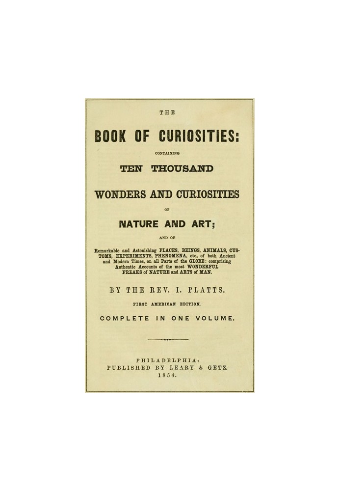 The Book of Curiosities