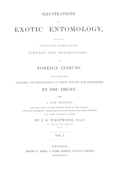 Illustrations of Exotic Entomology, Volume 1