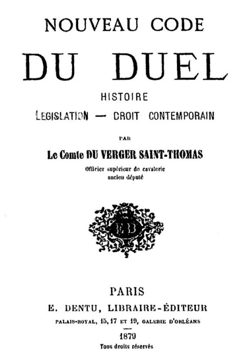 New Code of Dueling: History, Legislation, Contemporary Law