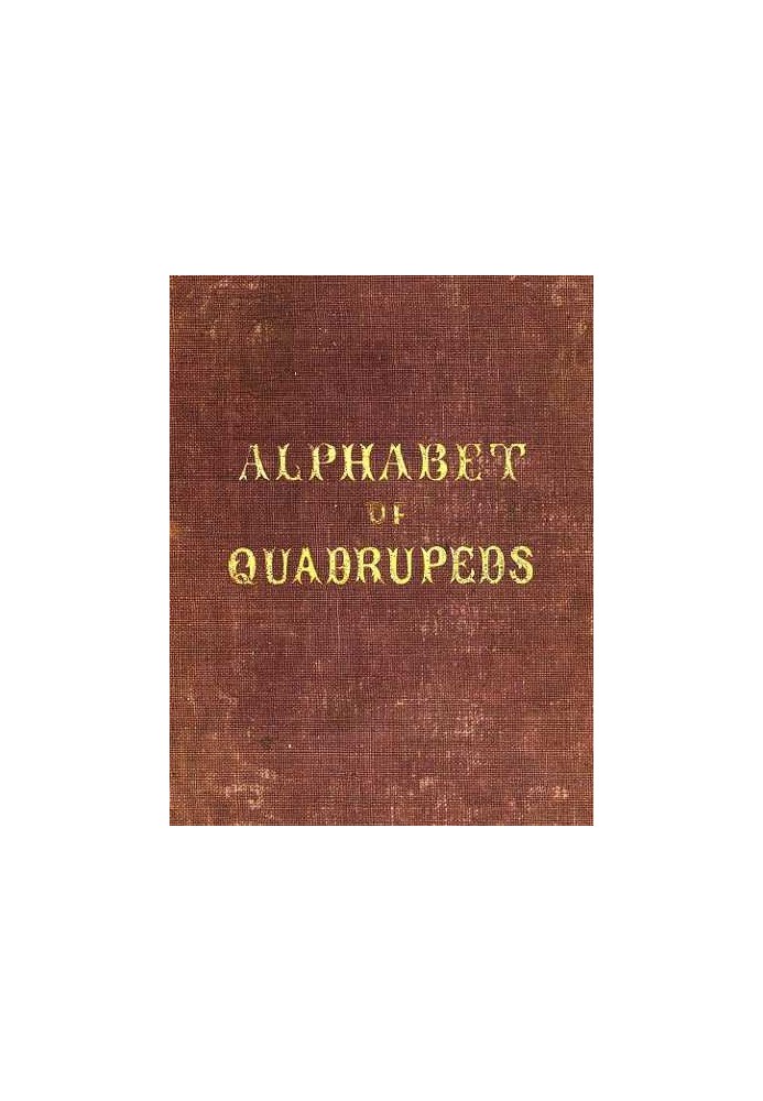 An Alphabet of Quadrupeds Comprising descriptions of their appearance and habits