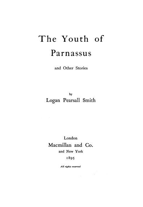 The Youth of Parnassus, and Other Stories