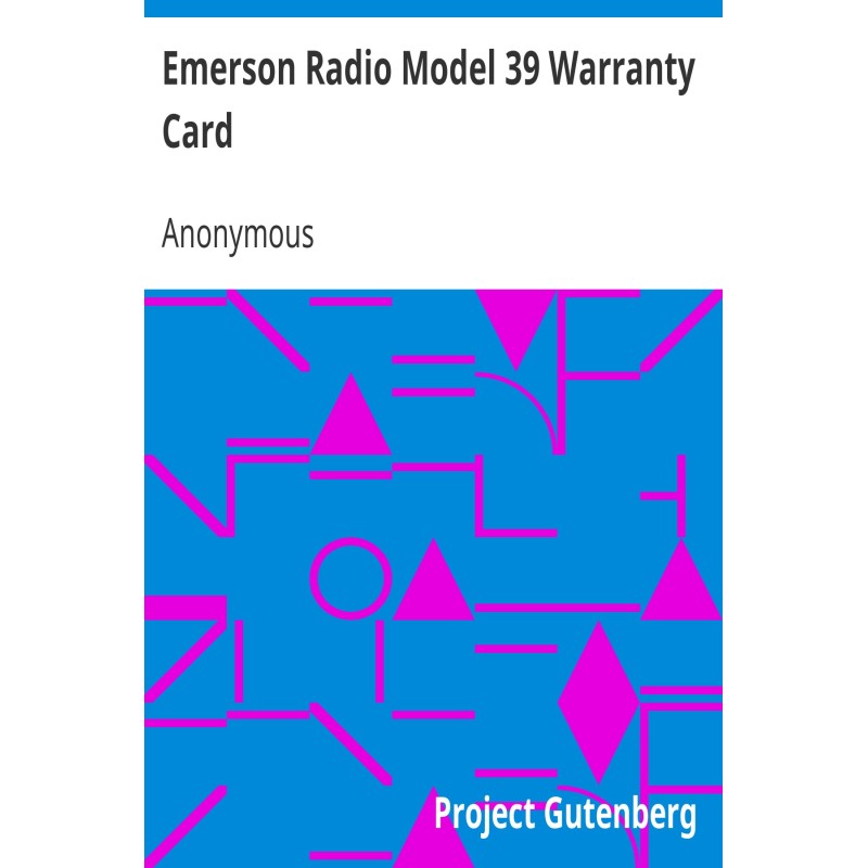 Emerson Radio Model 39...