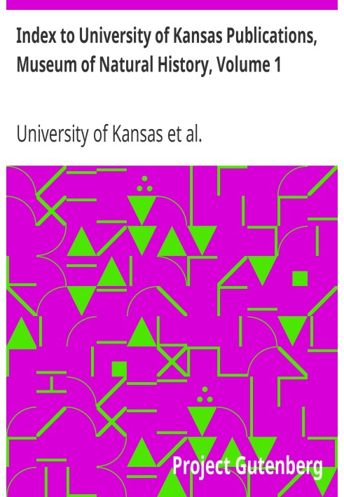 Index to University of Kansas Publications, Museum of Natural History, Volume 1 1946-1950