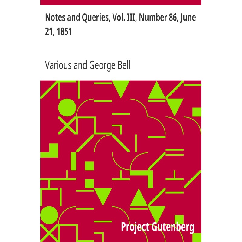 Notes and Queries, Vol....