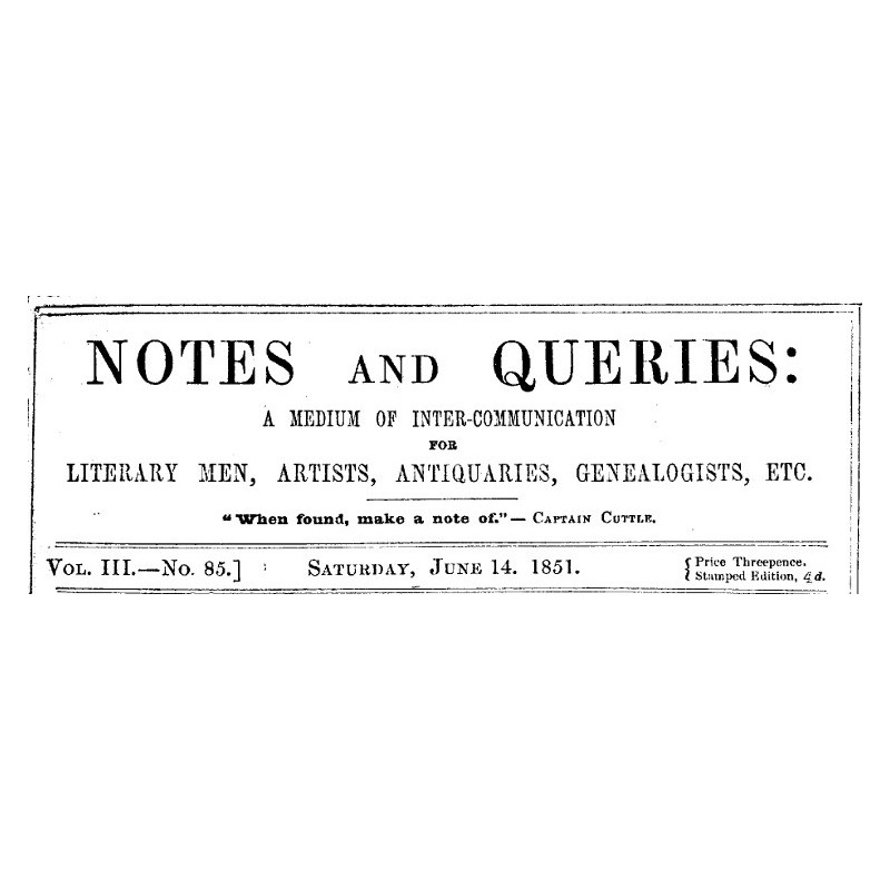 Notes and Queries, Number...