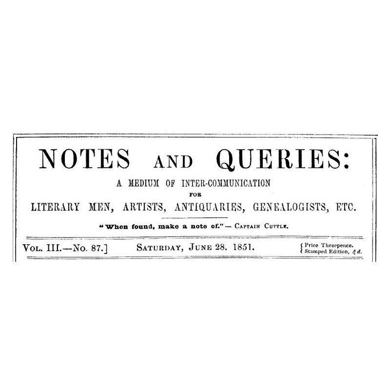 Notes and Queries, Vol....