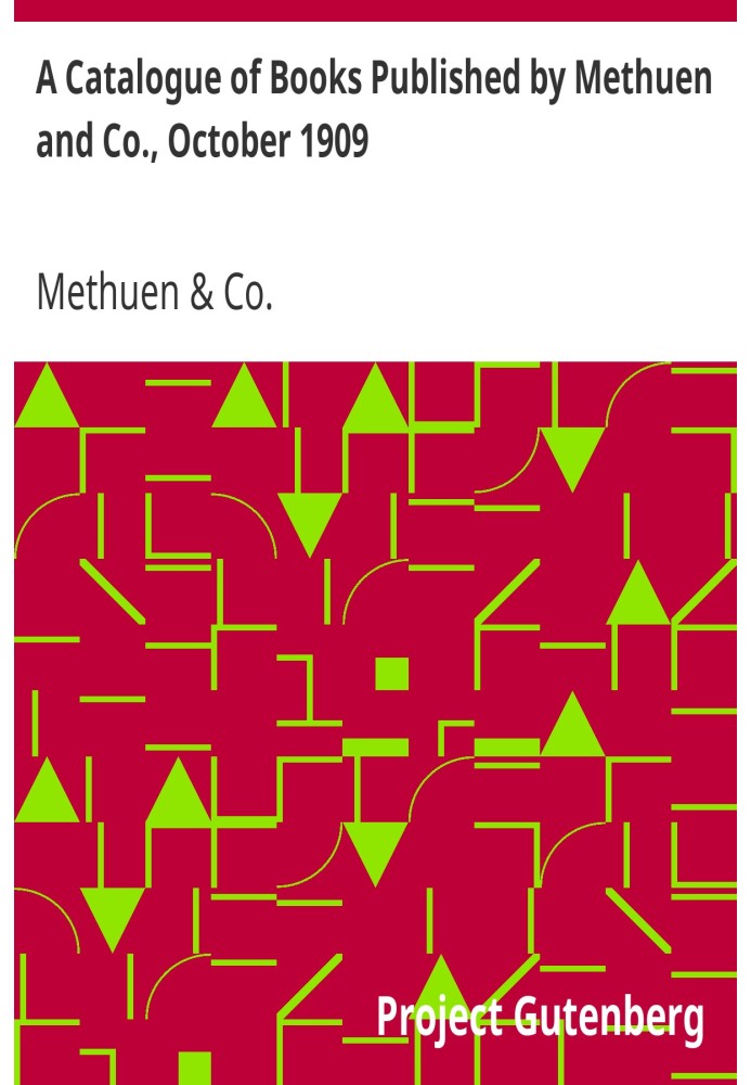 Каталог книг, виданих Methuen and Co., жовтень 1909 р