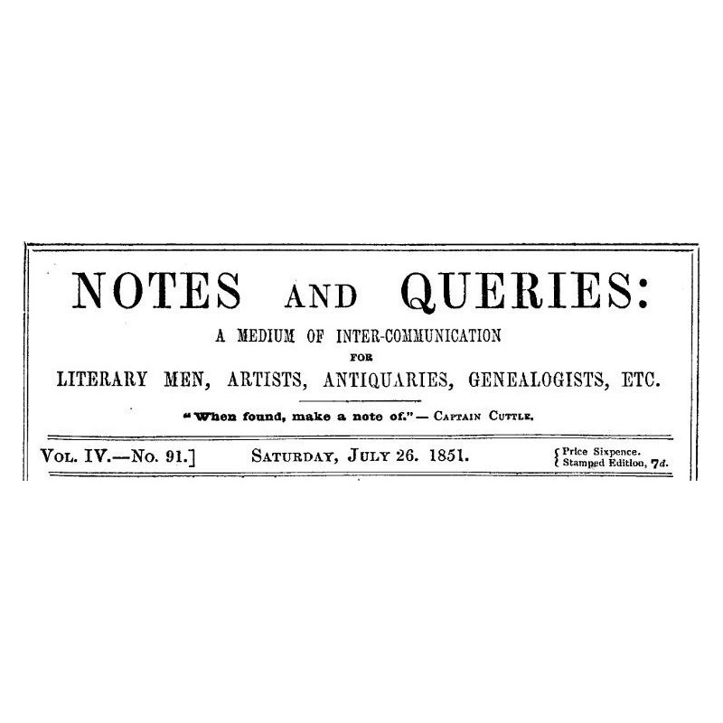 Notes and Queries, Vol. IV,...