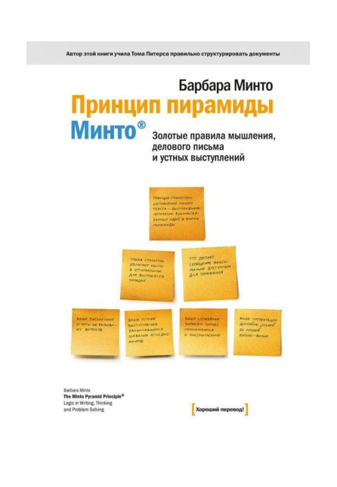 Principle of pyramid of Минто®. Gold rules of thinking, business letter and verbal performances